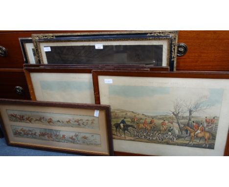 W WARD AFTER H B CHALON: An early 19th Century hunting mezzotint "Raby Pack, The Earl of Darlington's Foxhounds  in their Ken