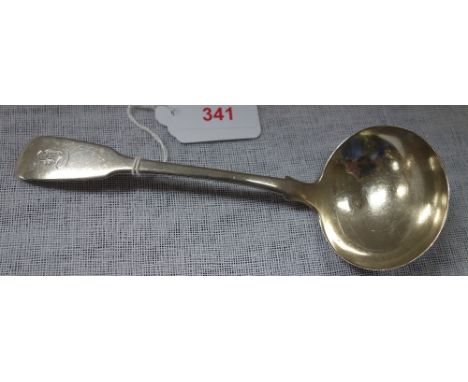 A SILVER LADLE SPOON