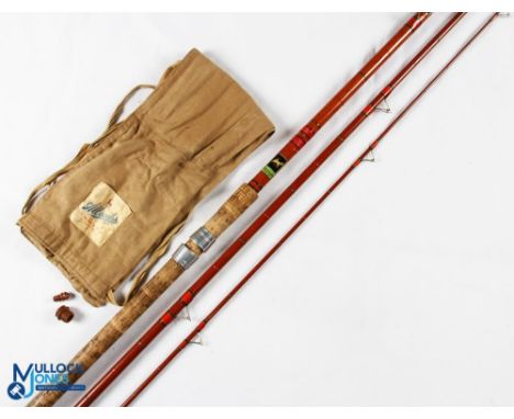 S Allcock and Co Ltd Redditch 3 Star hollow glass match/trotting rod 12’ 3pc, 24” handle with alloy sliding reel fittings, re