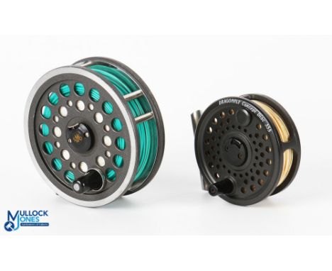 J W Young and Son Redditch Fifteen Hundred Series 1535 salmon alloy fly reel, 4.25” spool, 2 screw latch, black handle, mille