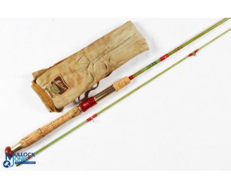 Milbro made in Scotland Sol-Glass “Spinwell” spinning rod F79S 7’ 2pc, 14” handle, alloy up locking reel seat, lined rings an