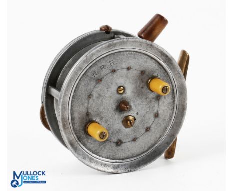 Wallace and Kerr, Hanover Street, Edinburgh - Dingleys alloy casting reel, 4” caged spool with button release, twin white han