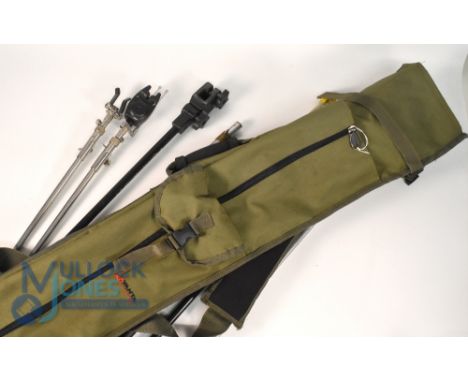 Quantity of Carp and Coarse fishing Accessories - Fox Micron M bite alarm with twin stainless extending bank sticks and rod r