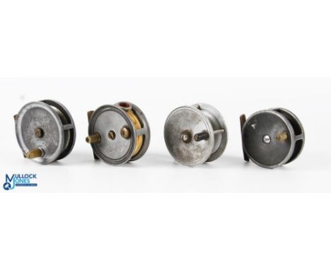 4x Various Fly Reels - to incl Gow and sons maker Dundee 3” alloy reel, constant check, plus a ‘The Pelham’ 2 7/8” alloy trou