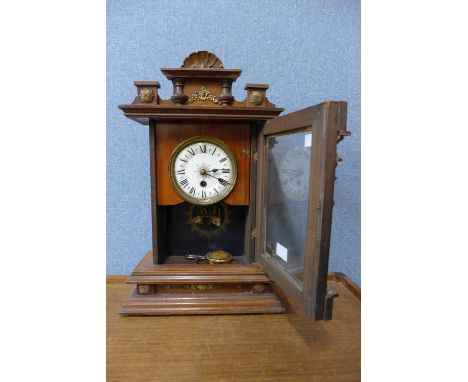 An American walnut and gilt shelf clock 