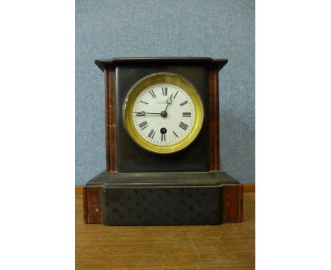 A 19th Century French Belge noir mantel clock 