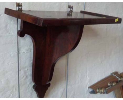 19th century mahogany bracket clock wall shelf. Condition report: see terms and conditions