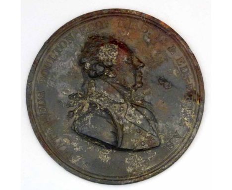 Bronzed lead portrait medallion of Matthæus Boulton Esq F.R.S. Ln & ED.  F.R.I. & A.S. modelled by Rouw, published by Thomaso