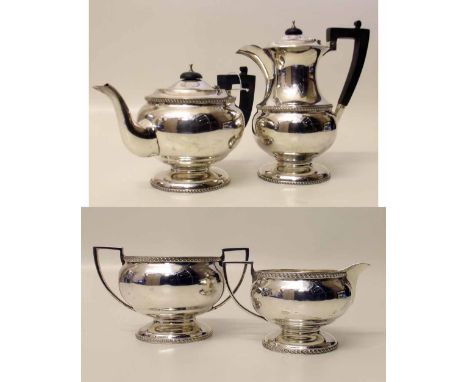 Four piece silver tea service, Sheffield 1964, 43oz, 13dwt gross. Condition report: see terms and conditions