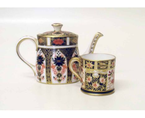 Crown Derby miniature teapot and a miniature Crown Derby mug (2). Condition report: see terms and conditions