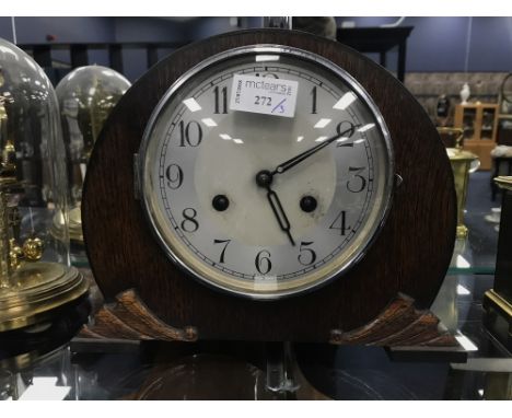 OAK MANTEL CLOCK along with a Kundo and a Bayard carriage clock