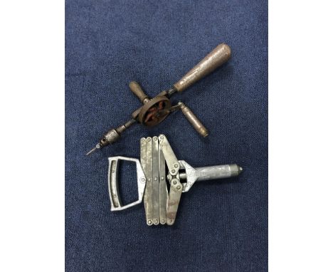 LOT OF VINTAGE TOOLS including beaters, rivet gun, and other items