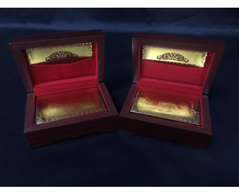 TWO BOXED SETS OF GOLD LEAF PLAYING CARDS