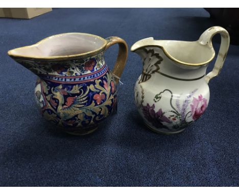 CERAMIC JUG IN THE RENAISSANCE STYLE along with another