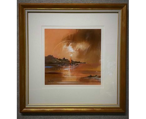 ALLAN MORGAN - SEASCAPE, OIL ON BOARD 555 x 545 mm