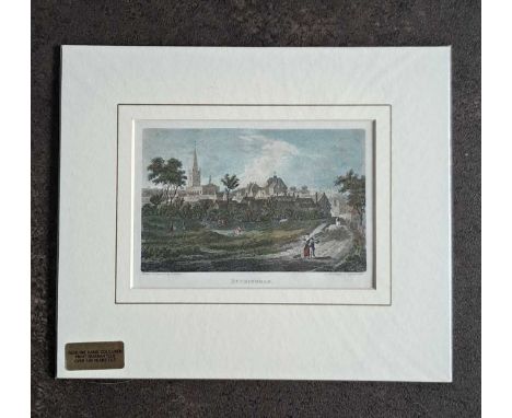 BUCKINGHAM HAND COLOURED PRINT. 230 x 270 mm.