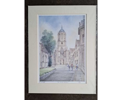 DAVID R MEEKS - TOM TOWER OXFORD,&nbsp;LIMITED EDITION 184/850. 560 x 430 mm.