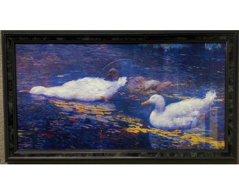 ELYSEE VISCONTI - DUCKS ON SUNLIT WATER. 360 x 635 mm