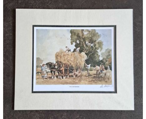 E R STURGEON - THE HARVESTERS, SIGNED PRINT. 320 x 370 mm.