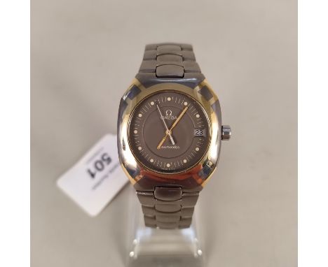 An Omega Seamaster 'Polaris' titanium and gold wristwatch