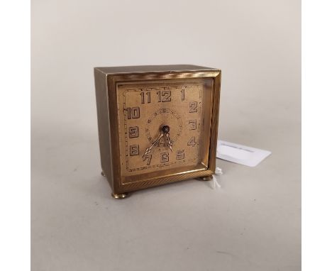 A c1930's Art Deco travel alarm clock by Selex, marked D F &amp; C