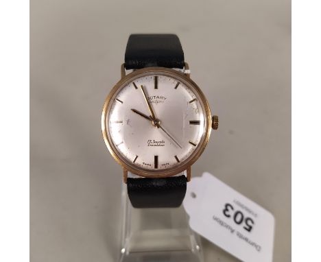A Rotary 17 jewel Incabloc 9ct gold gent's wristwatch, c1960's