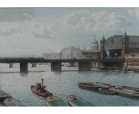 Nick Hardcastle (20th century): Cannon Street Station, watercolour pen and ink, signed and dated 1999 lower right, 21 by 29cm