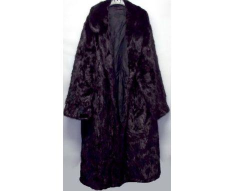 A black mink coat and matching hat, initialled E.W. on the  lining, large size, together with a light mink wrap with sleeve d