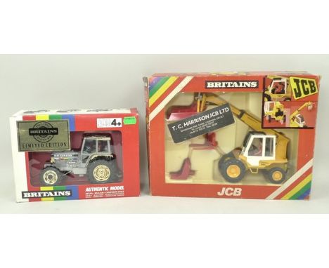 A Britains Centenary Limited Edition tractor, 5892, and a JCB Loadall, 9519.