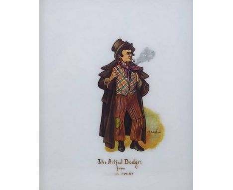 G. A. Sydenham (19th century): a collection of character portraits on glass depicting Mr Pickwick, Bill Sikes, The Artful Dod