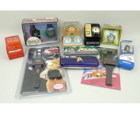 A quantity of LCD comic and novelty watches, some with games,  comprising; the Dukes of Hazzard, The Flintstones talking watc