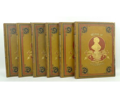 James Hannay; The Complete Works of William Hogarth, first edition, 4to, 6 vols, gilt tooled brown cloth, containing a series