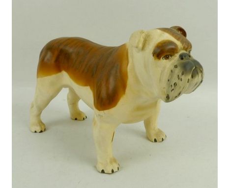 A Beswick bisque Bulldog, printed marks, 'Basford British Mascot', 20 by 11 by 14cm high.
