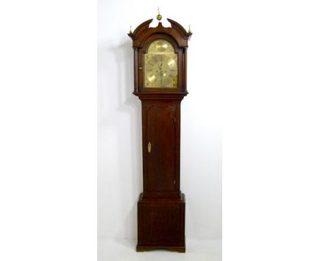 A 19th century longcase clock, by Radford of Leeds, with an eight day movement, the brass dial having subsidiary seconds and 