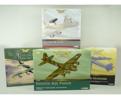 A group of Corgi, The Aviation Archive, limited edition die cast models of military Boeing aeroplanes, comprising; Boeing B-1