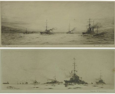 Frank Harding (20th century): The Vanguard, a dry point etching, signed to the lower margin, circa 1920, 16 by 39cm, together