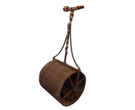 A Victorian cast iron lawn roller, 77 by 59 by 158cm high.