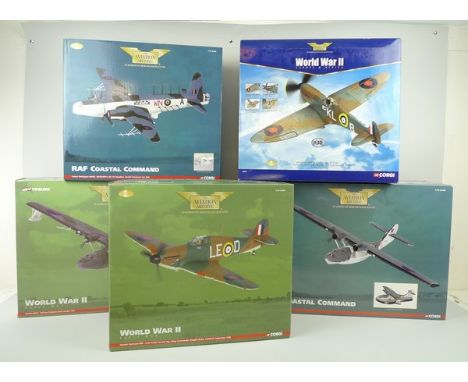 A group of Corgi, The Aviation Archive, scale die cast models of World War II aeroplanes, Early War and RAF Coastal Command, 