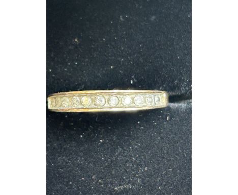 9ct Gold ring 0.25 diamonds Size O 1.9g 