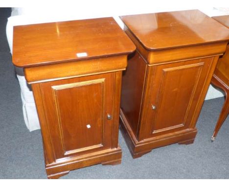 Pair of light wood finish bedside cabinets