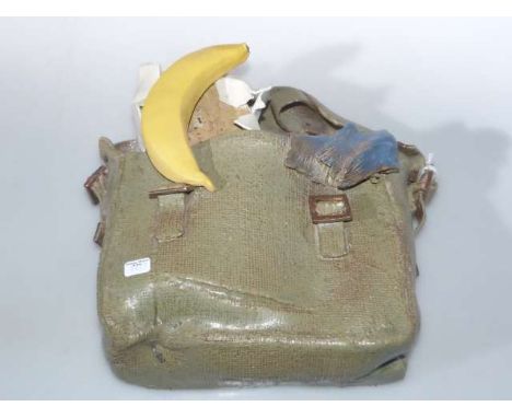 Janet Halligan: contemporary ceramic sculpture of a satchel
