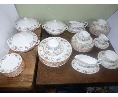 Royal Worcester 'Pekin' dinner and tea service, including three covered tureens and comprising sixty pieces