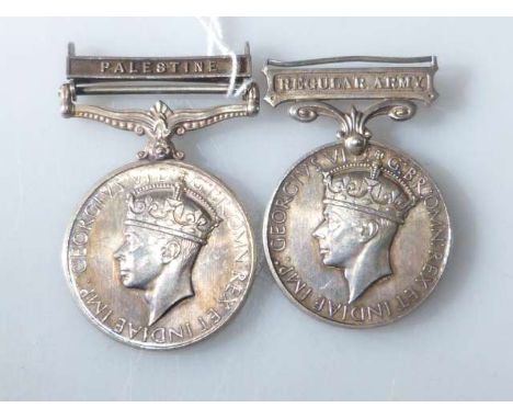 Two medals with Palestine and Regular Army bars, 2810436, McNaughton, Seaforth