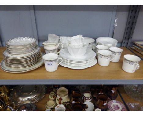 A SALON CHINA 'MALVERN' PART DINNER AND COFFEE SERVICE FOR SIX PERSONS AND A SHELLEY 'DAINTY' SHAPED TEA SERVICE (25 PIECES) 