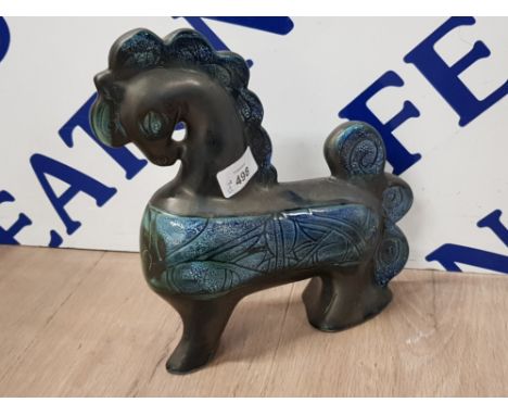 CELTIC POTTERY NEWLYN BLUE HORSE IN MEDALLION PATTERN