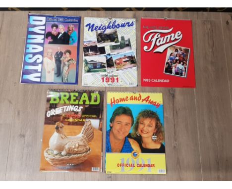 TV SERIES VINTAGE DYNASTY 1985, THE KIDS FROM FAME 1983, NEIGHBOUR'S 1991, HOME AND AWAY 1991 AND BREAD 1990 CALENDARS