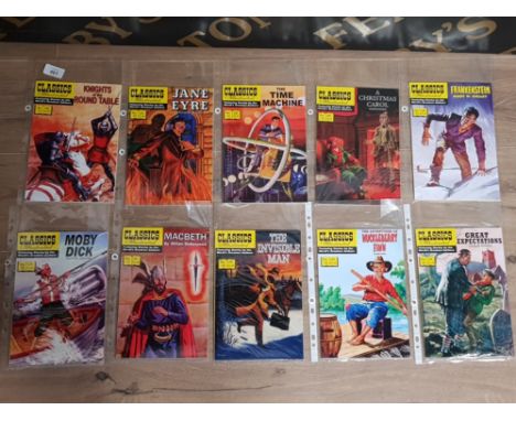 TEN VINTAGE CLASSIC ILLUSTRATED COMICS, ISSUES 11 TO 20 INCLUDES FAMOUS TITLES SUCH AS FRANKENSTEIN, A CHRISTMAS CAROL AND MO