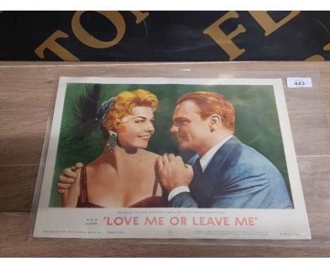 LITHOGRAPH LOBBY CARD OF JAMES CAGNEY AND DORIS DAY IN LOVE ME OR LEAVE ME 28 X 35.5 CM