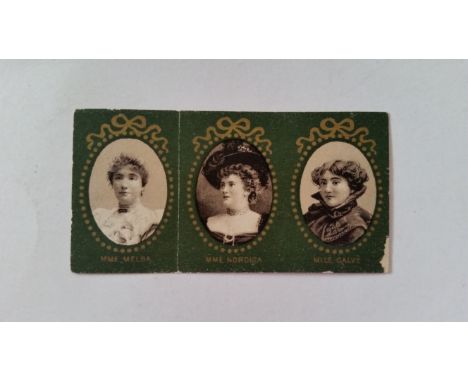 WALLACE &amp; CO, USA, photo sets, 2 strips, inc. Mme Melba, Mme Nordica, Mlle Calve &amp; Mme. Ul Lehman, Mme. Emma Eames, M