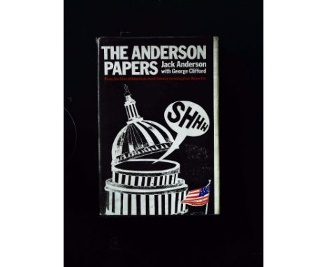 The Anderson Papers hardback book by Jack Anderson with George Clifford, signed by author (Anderson), dedicated to Bob. Publi